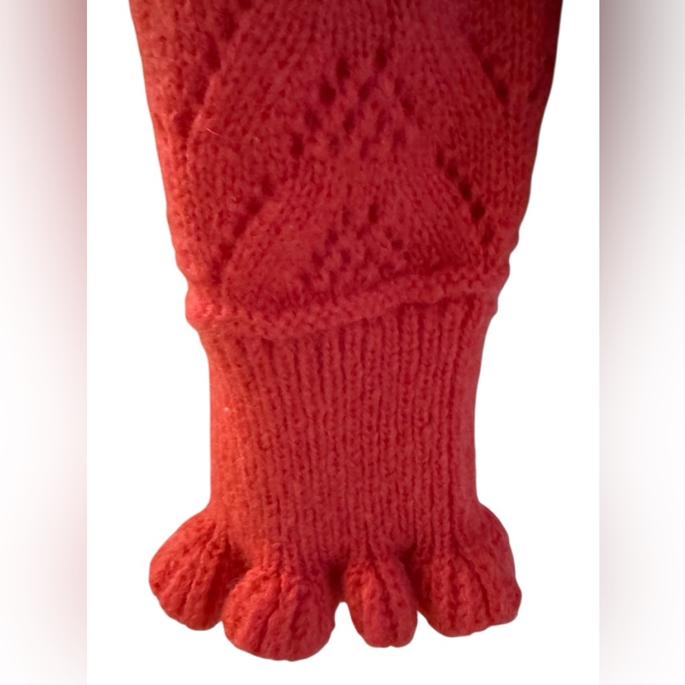 Sundance Sweater Womens XL Pink Pointelle Knit Mock Neck Ruffle Cuff Wool Blend - Picture 3 of 7